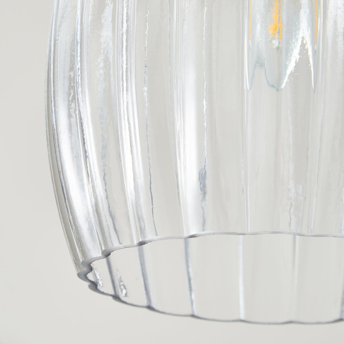 Fleur Vintage Ribbed Glass Fitting Silver – image 3