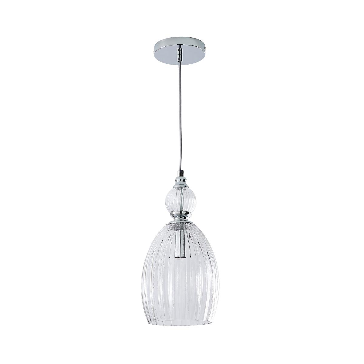 Fleur Vintage Ribbed Glass Fitting Silver – image 4