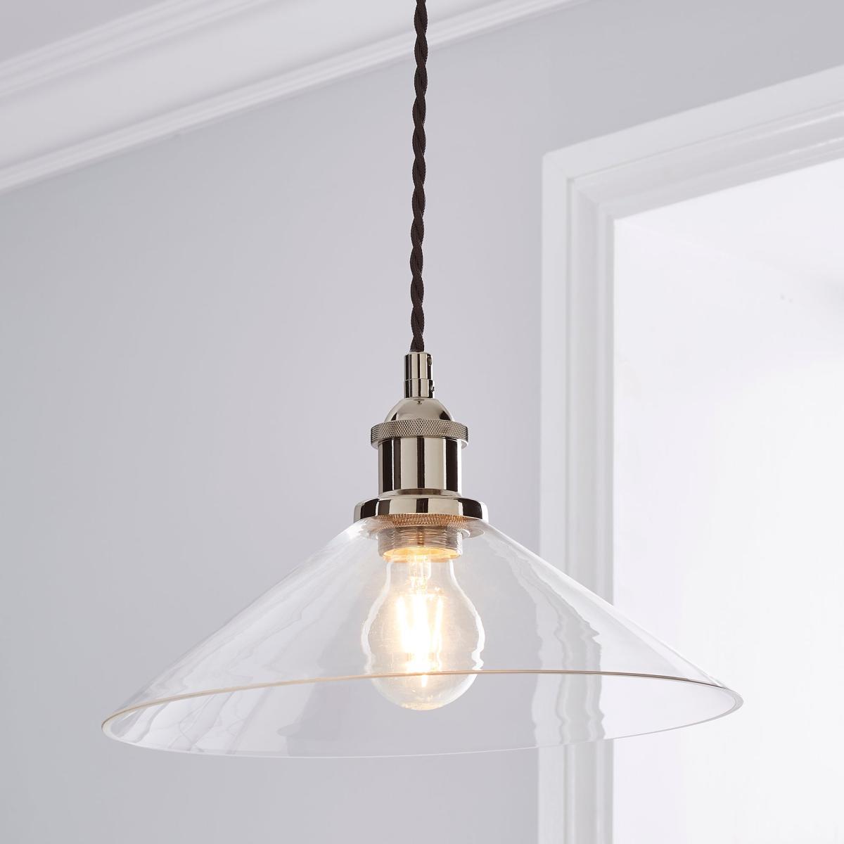 Dorma Purity Nickson 1 Light Pendant Ceiling Fitting Brown – image 1