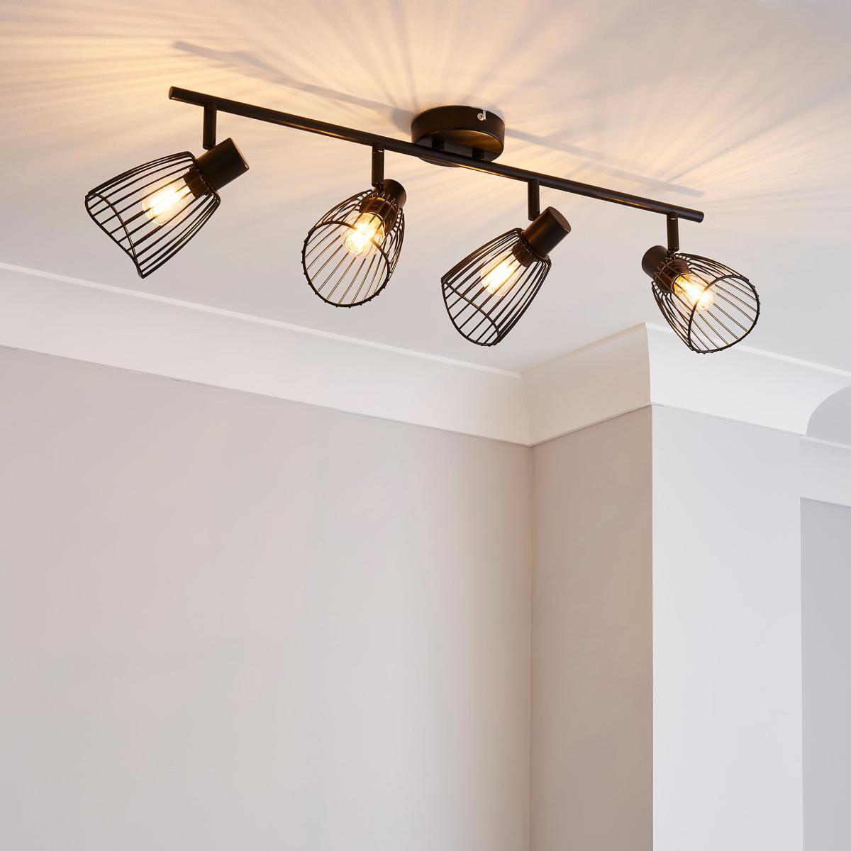 Elements Jaula 4 Light Spotlight Bar Black Matt Black – image 1