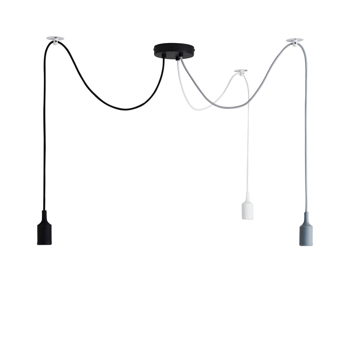 Monochrome Flex 3 Light Cluster Ceiling Fitting Black/White – image 5