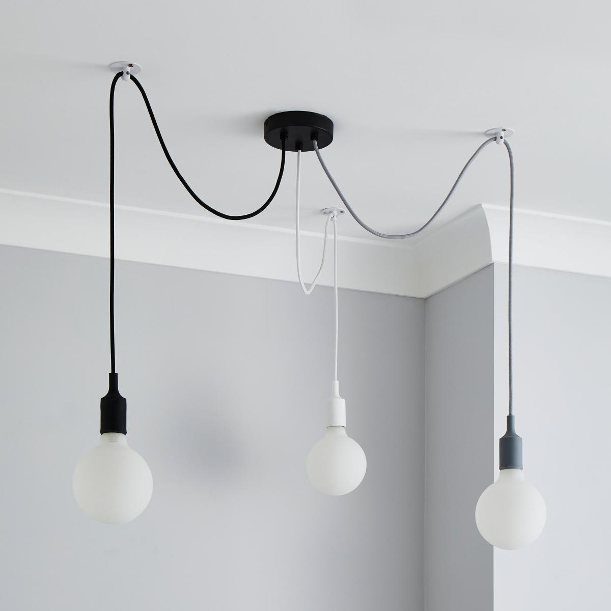 Monochrome Flex 3 Light Cluster Ceiling Fitting Black/White – image 6