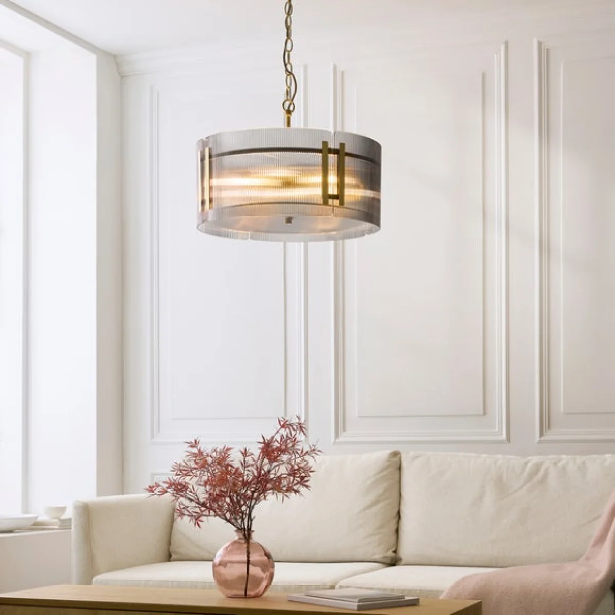 Veneto Ribbed 5 Light Adjustable Pendant Light – image 7