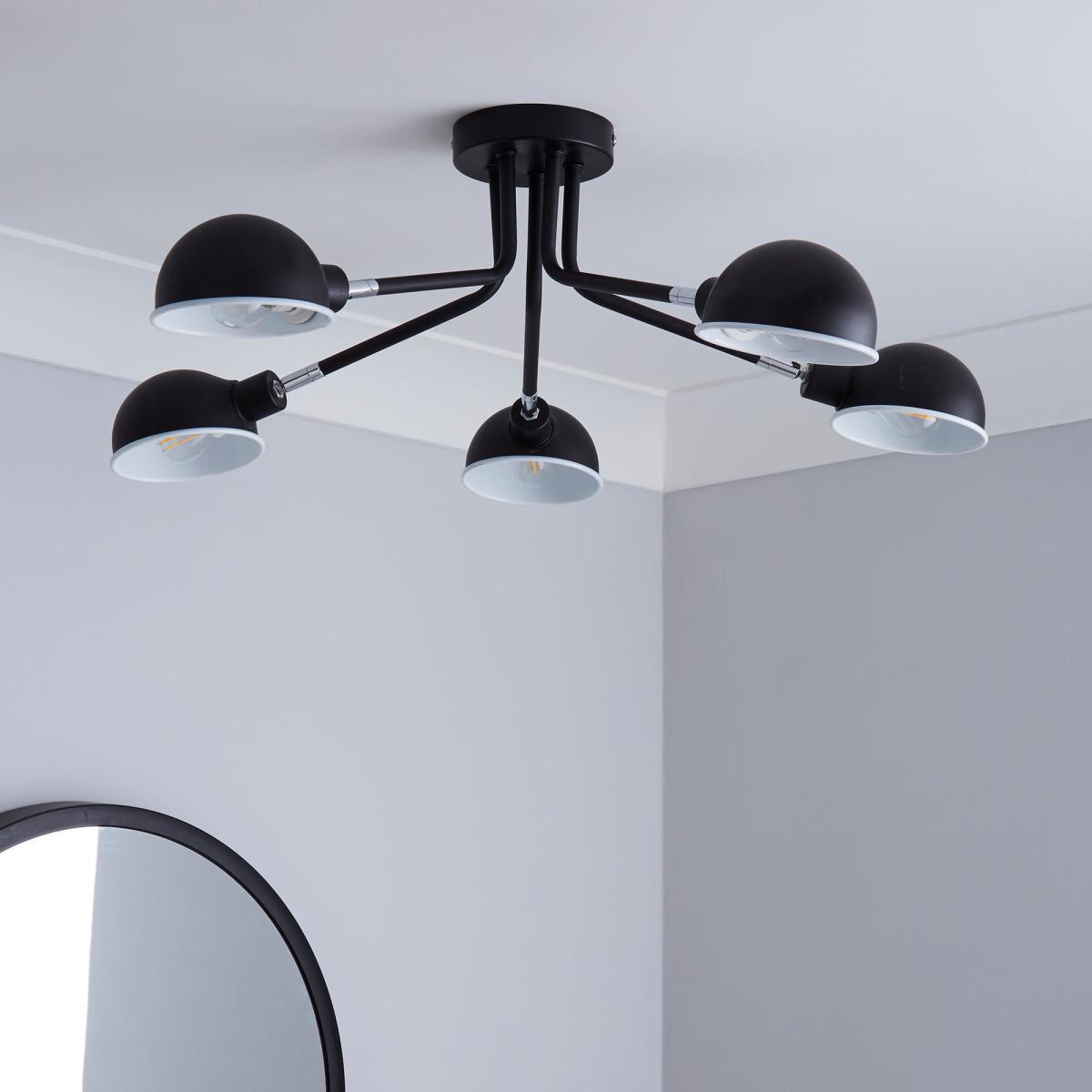 Borr 5 Light Black Ceiling Fitting Black – image 2