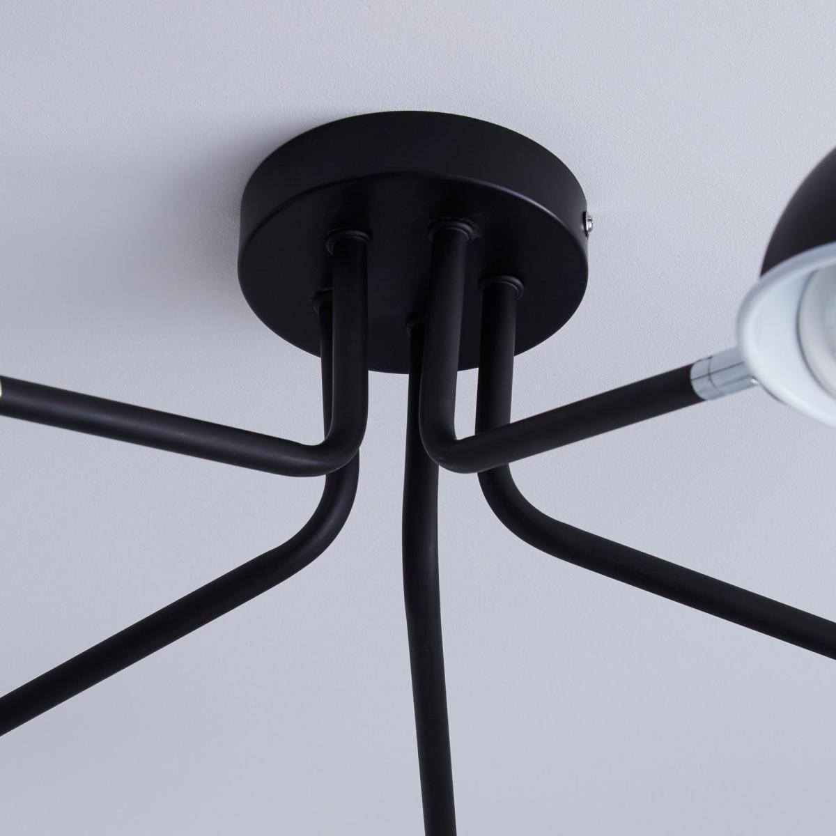 Borr 5 Light Black Ceiling Fitting Black – image 4