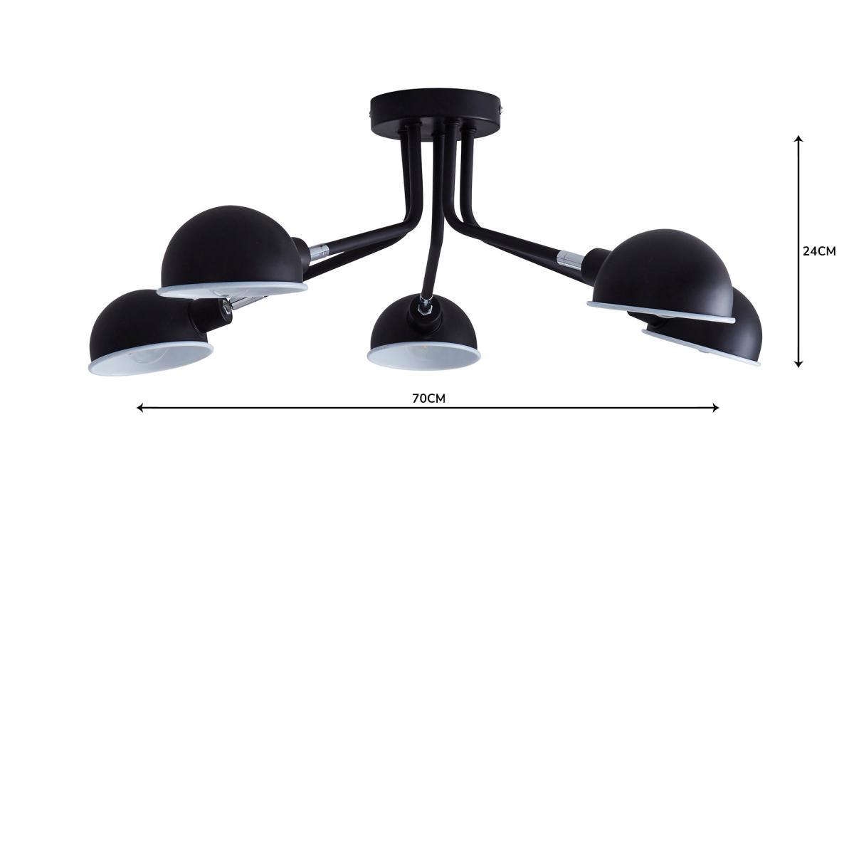 Borr 5 Light Black Ceiling Fitting Black – image 6