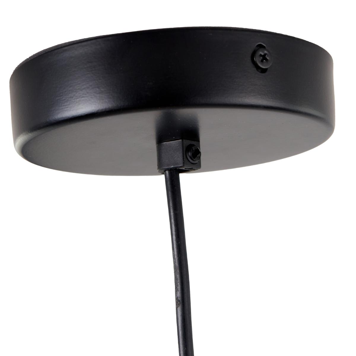 Petal Scalloped Raffia Pendant Light Black – image 5