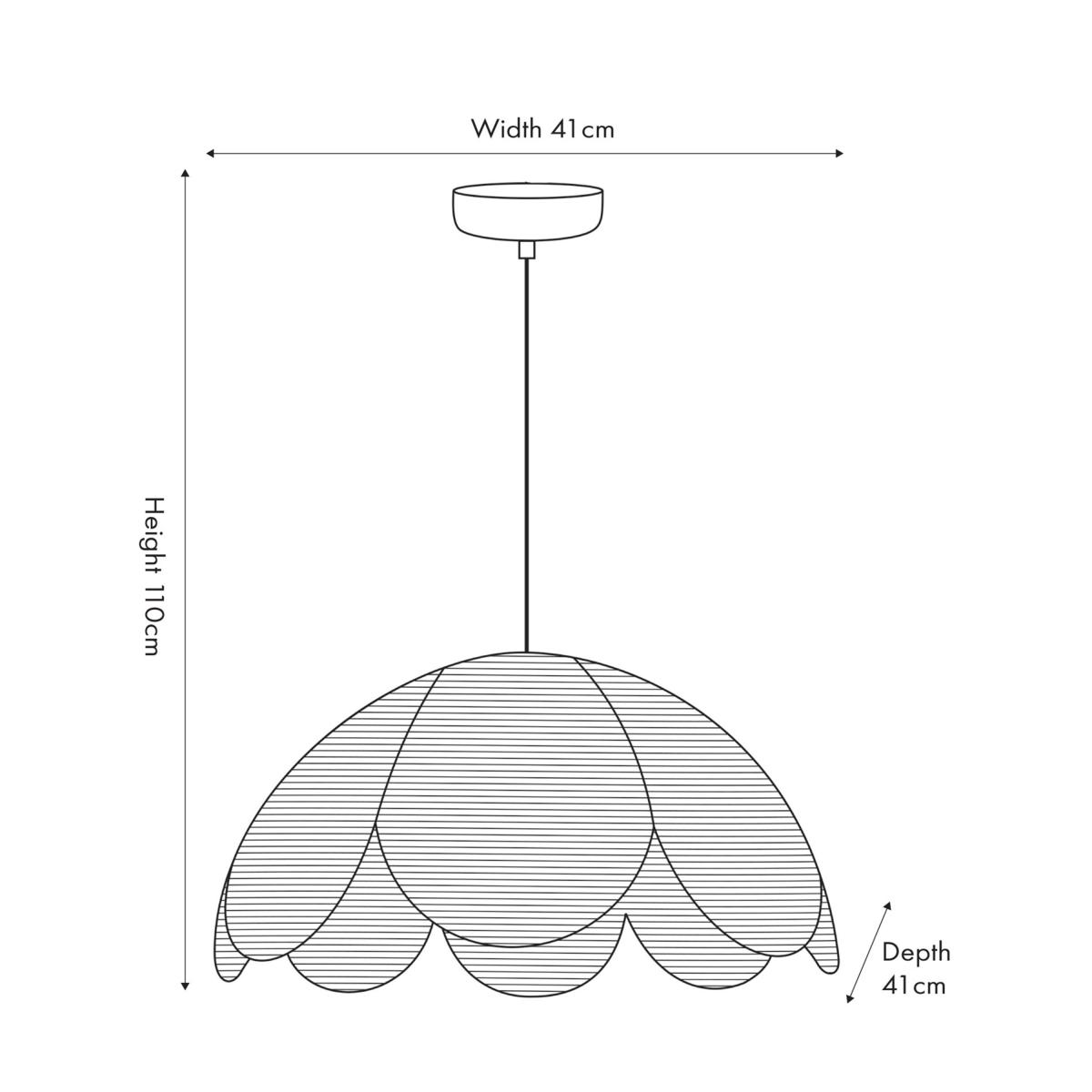 Petal Scalloped Raffia Pendant Light Black – image 6