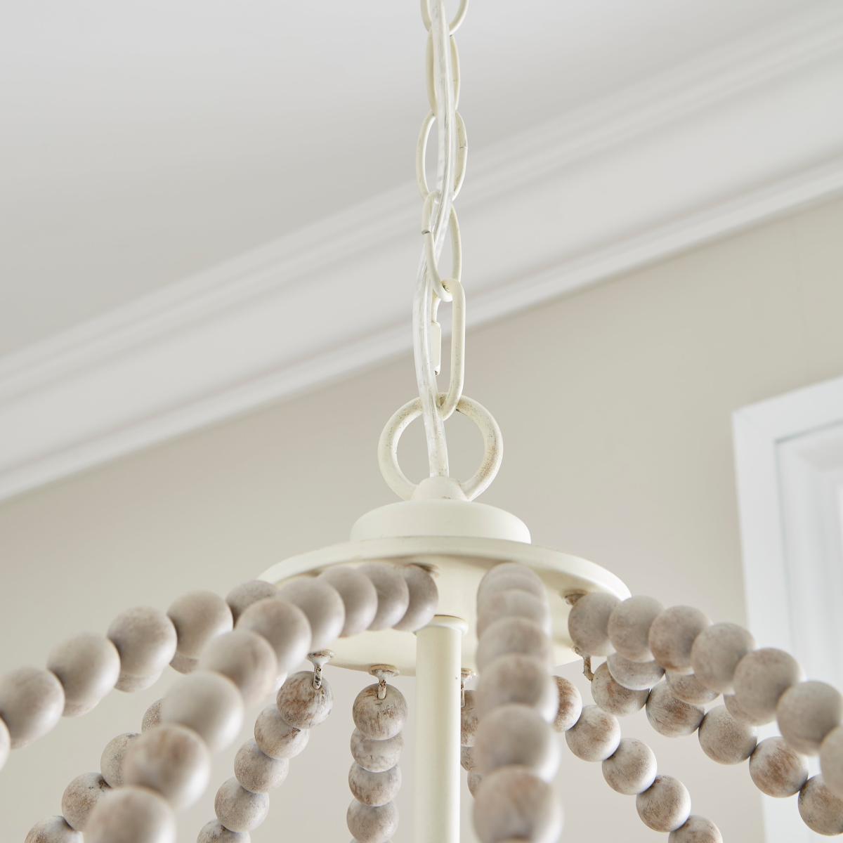 Clarice Beaded 3 Light Pendant Ceiling Fitting White – image 2