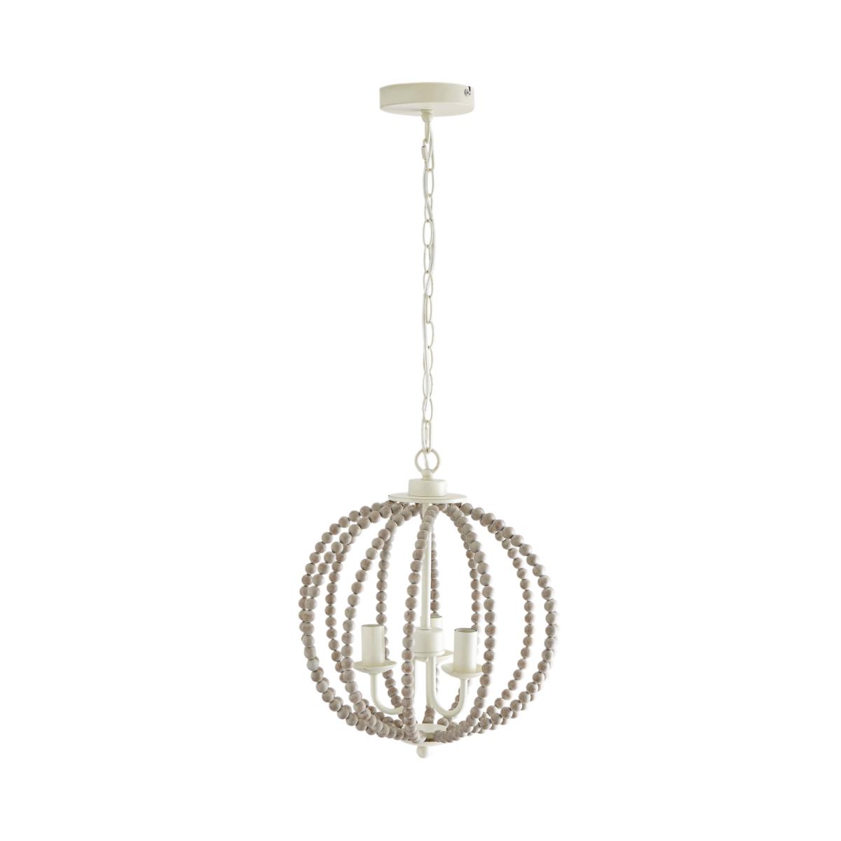 Clarice Beaded 3 Light Pendant Ceiling Fitting White – image 4