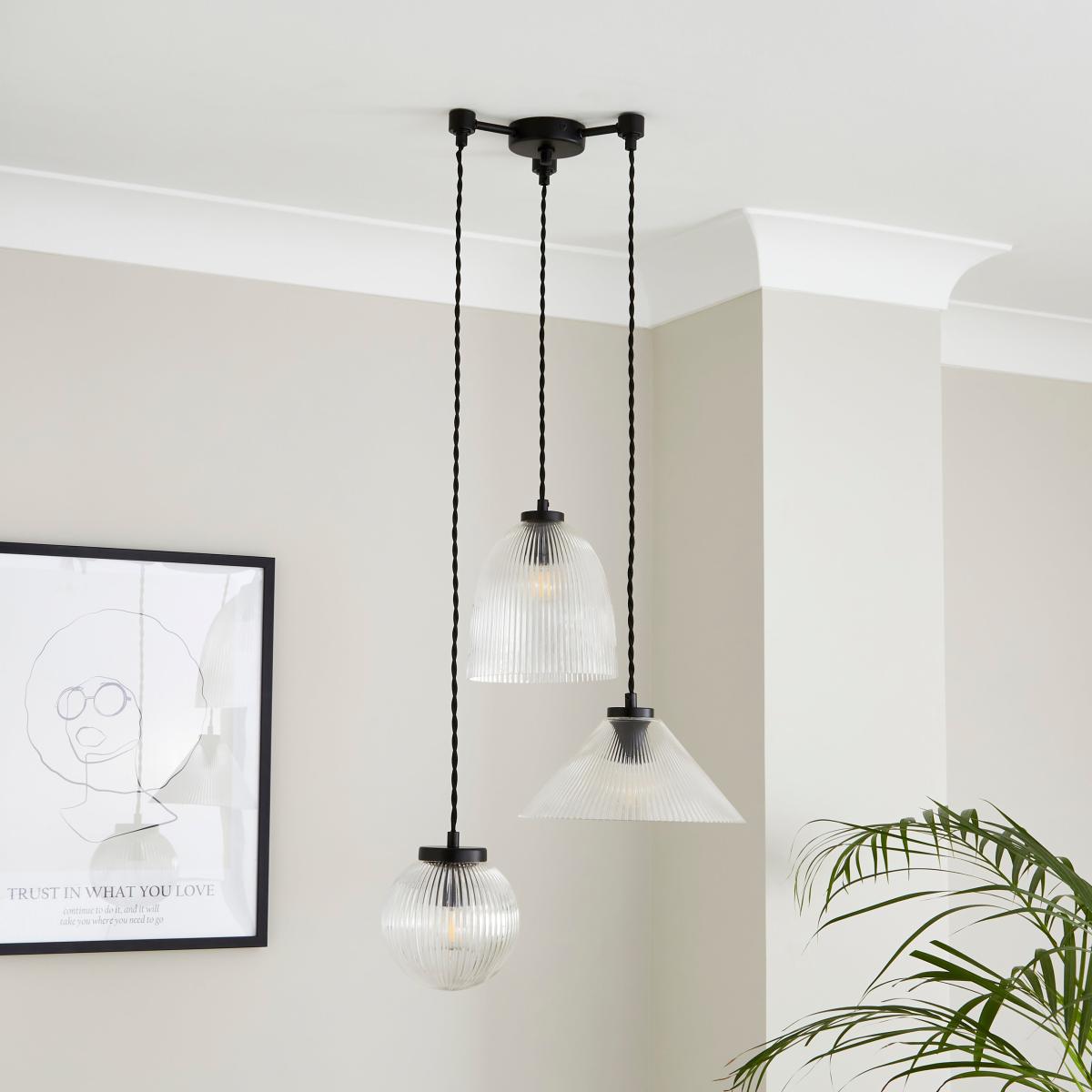Ezra 3 Light Adjustable Cluster Ceiling Light Black – image 2