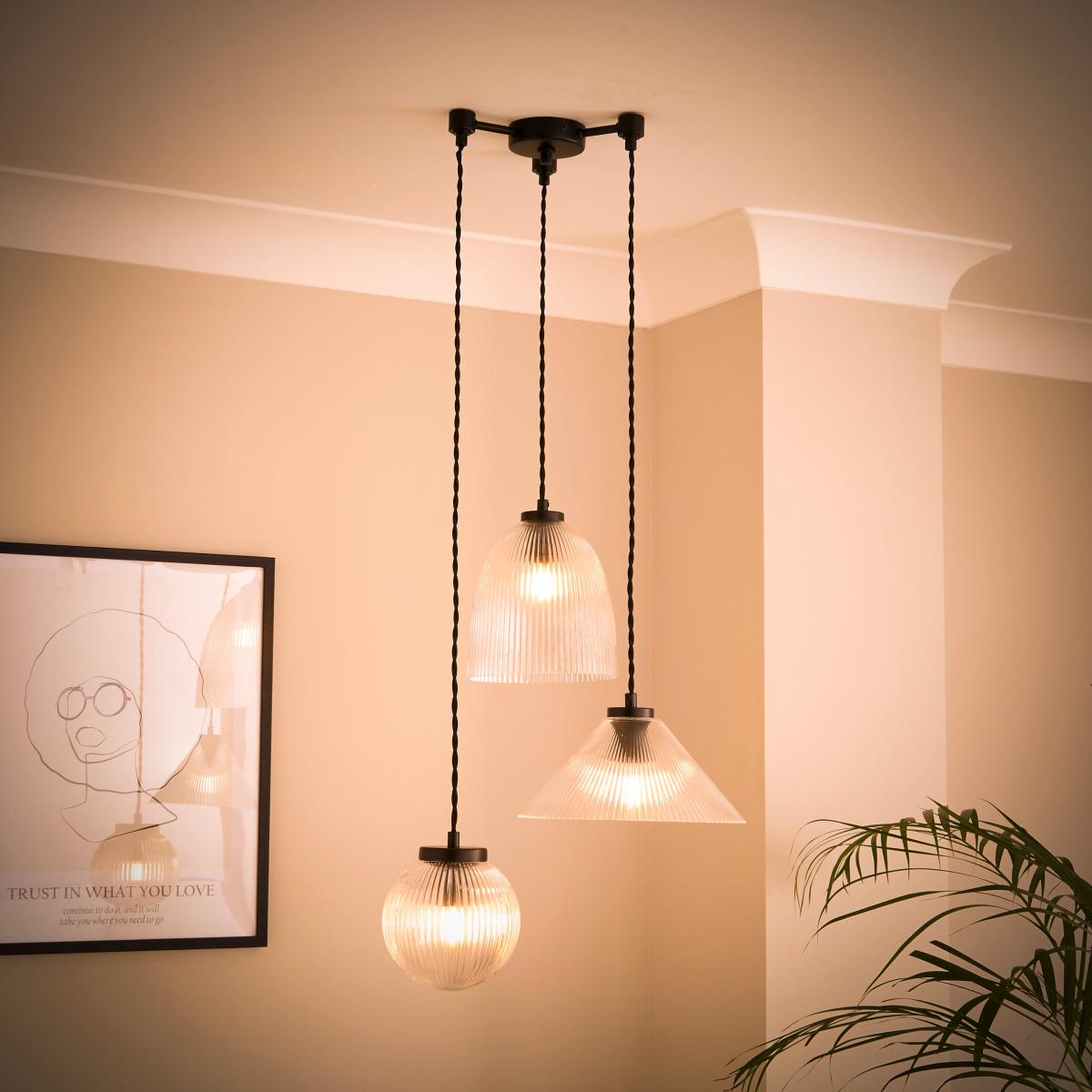 Ezra 3 Light Adjustable Cluster Ceiling Light Black – image 3