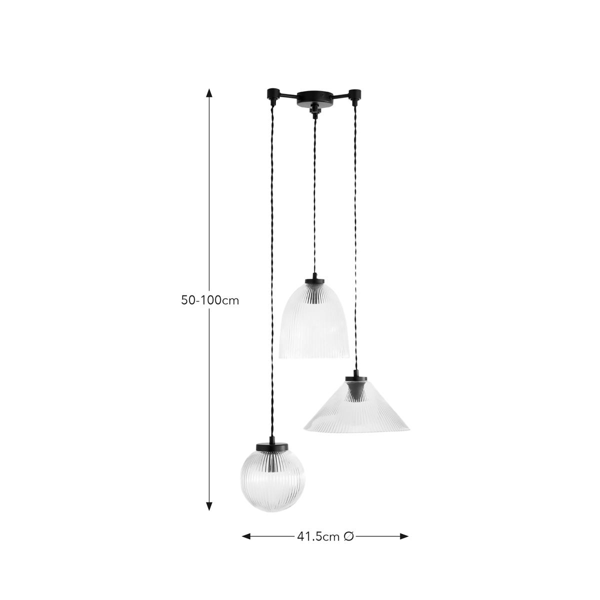 Ezra 3 Light Adjustable Cluster Ceiling Light Black – image 6