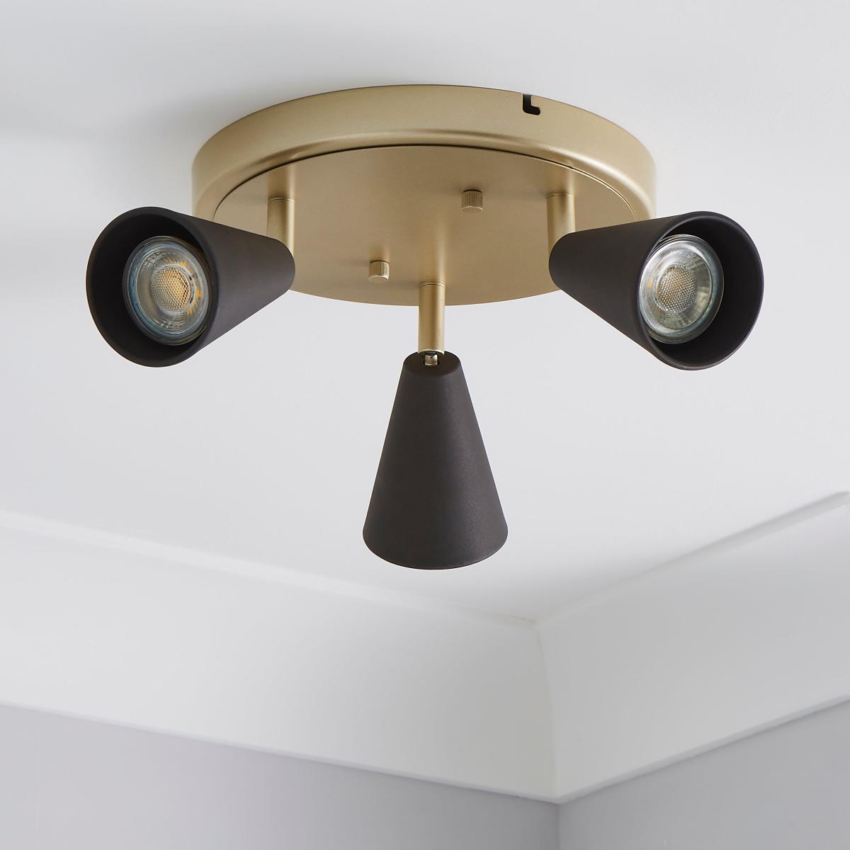 Grove 3 Light Spotlight Fitting Gold – image 2