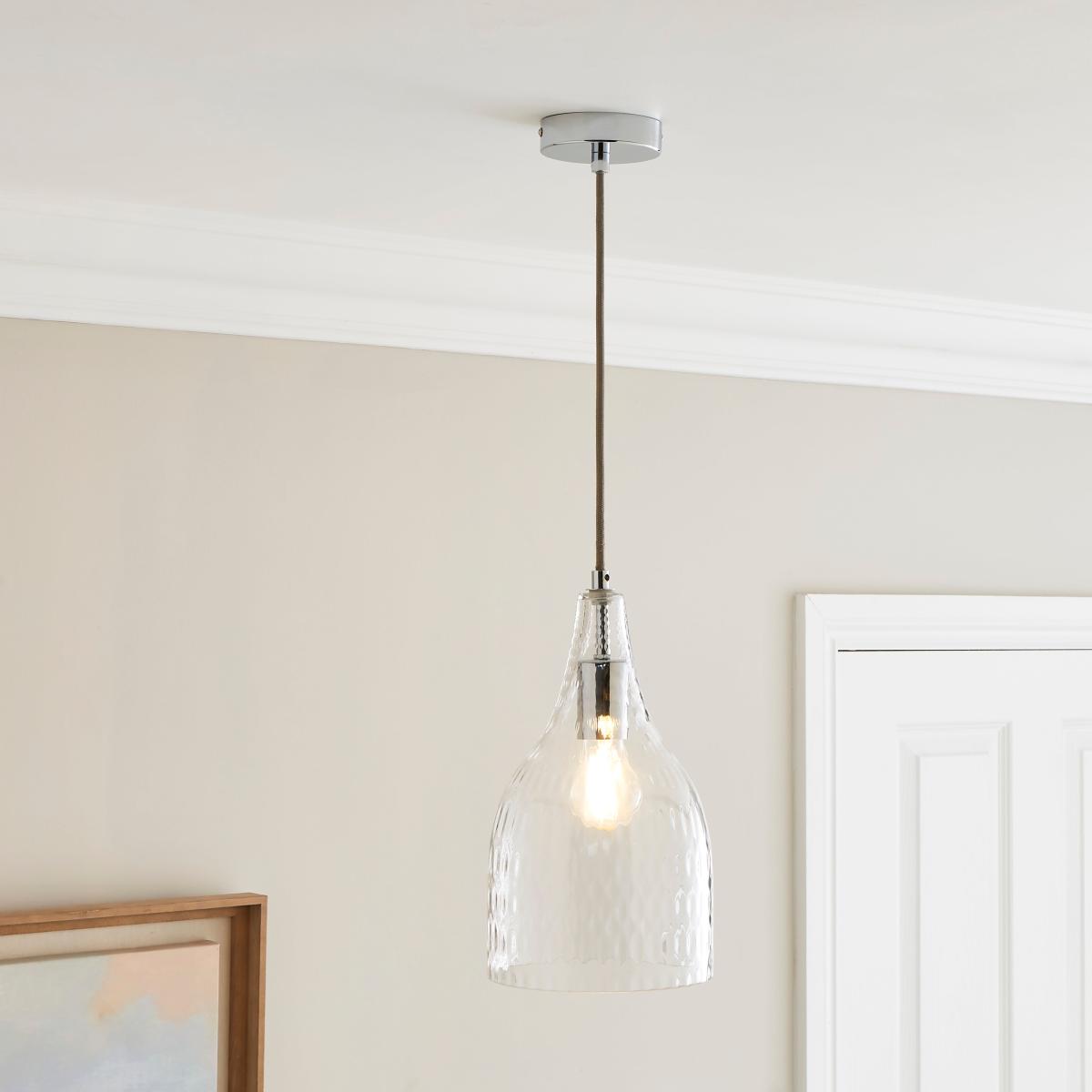 Hannam Recycled Glass Bottle Ceiling Fitting Clear – image 1