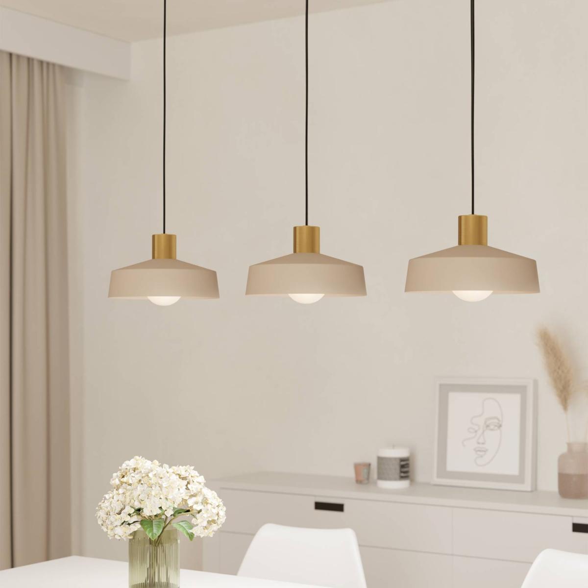 EGLO Valdiola 3-Light Pendant Light Brass – image 1