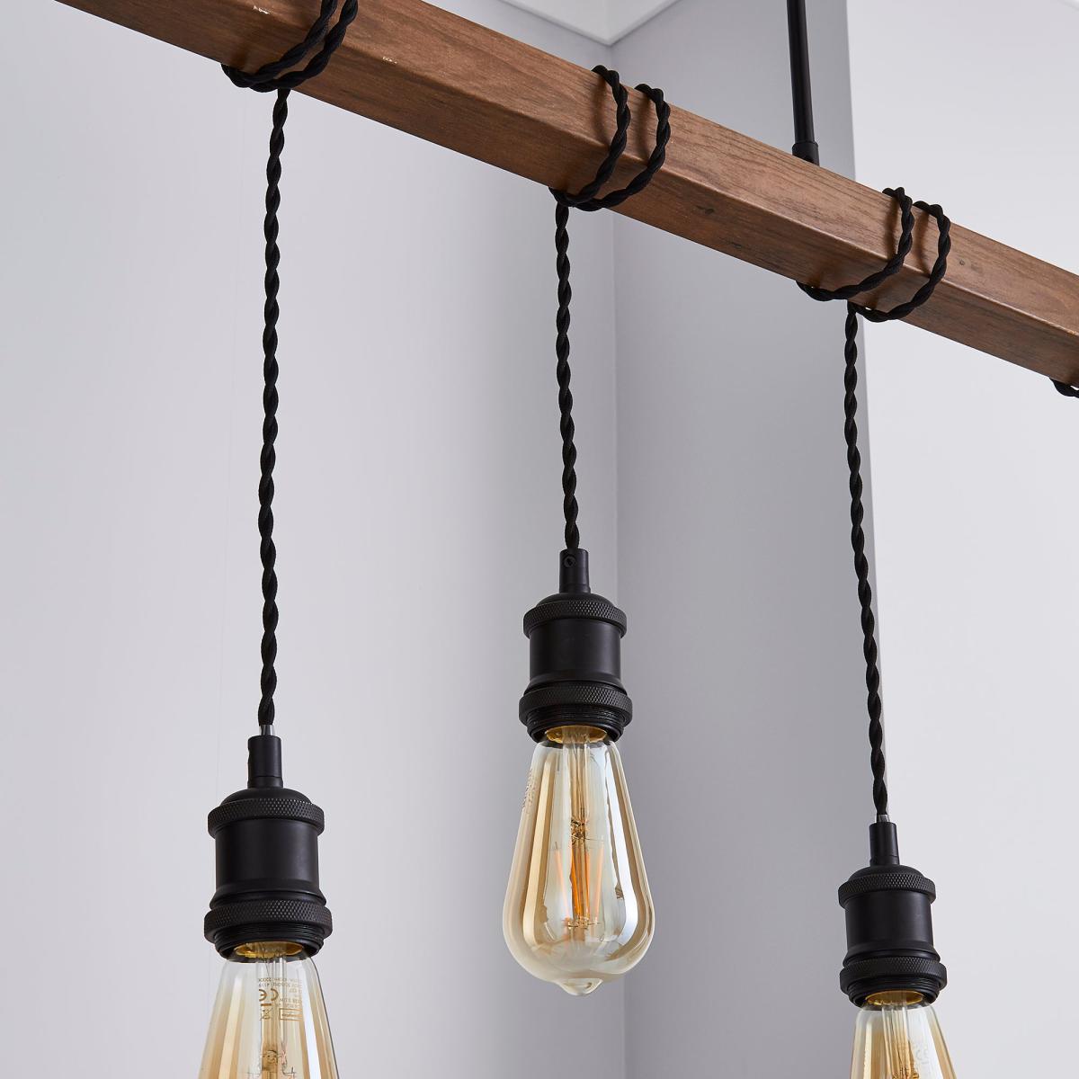 Fulton 5 Light Bar Diner Ceiling Fitting Pine – image 3