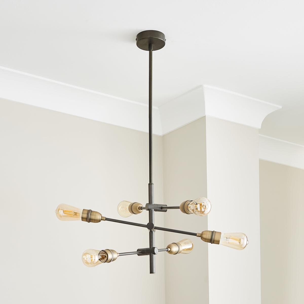 Marsden Industrial 6 Light Suspended Ceiling Fitting Black – image 2