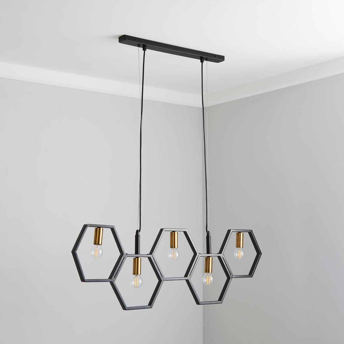 Hexa 5 Light Ceiling Fitting Black – image 2
