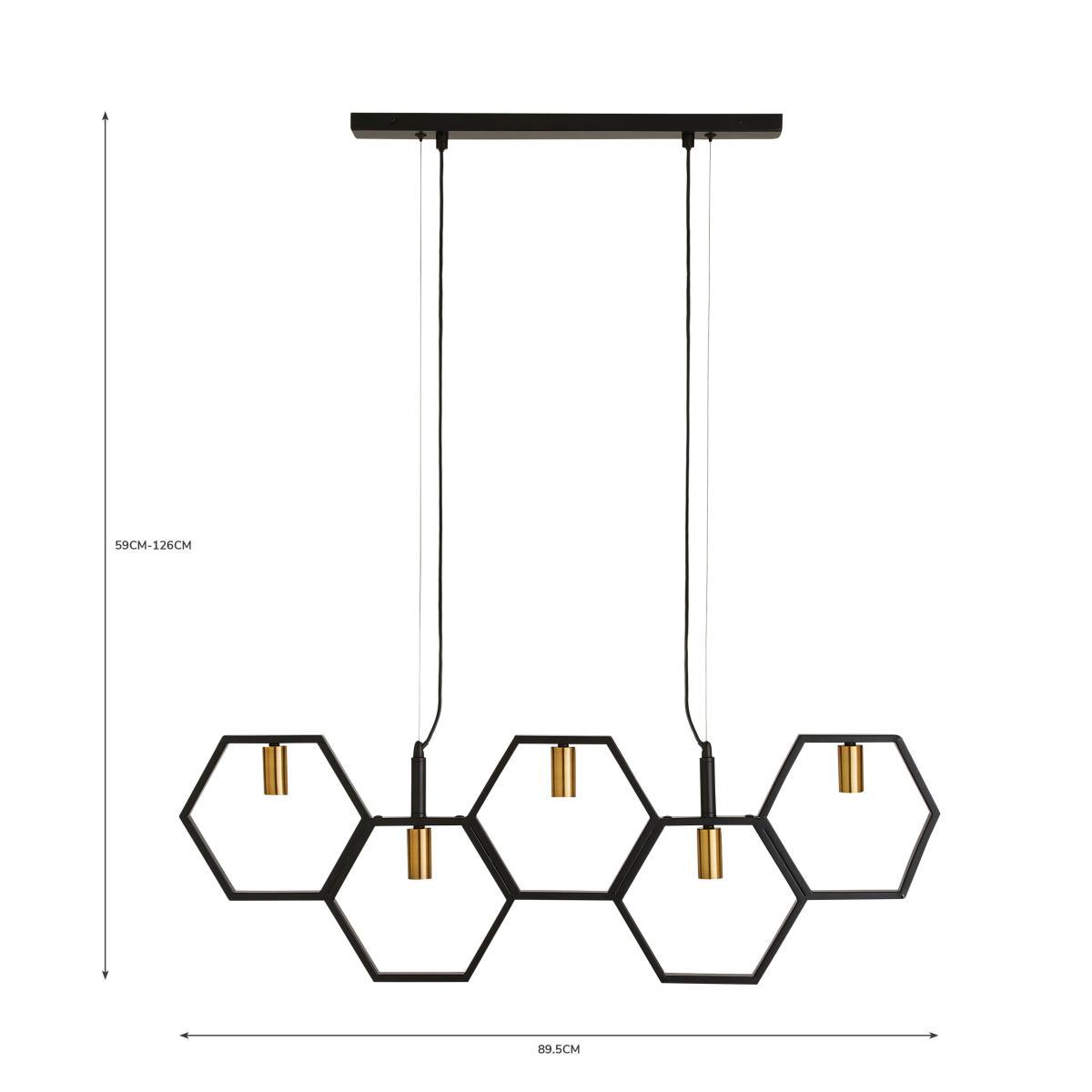 Hexa 5 Light Ceiling Fitting Black – image 6