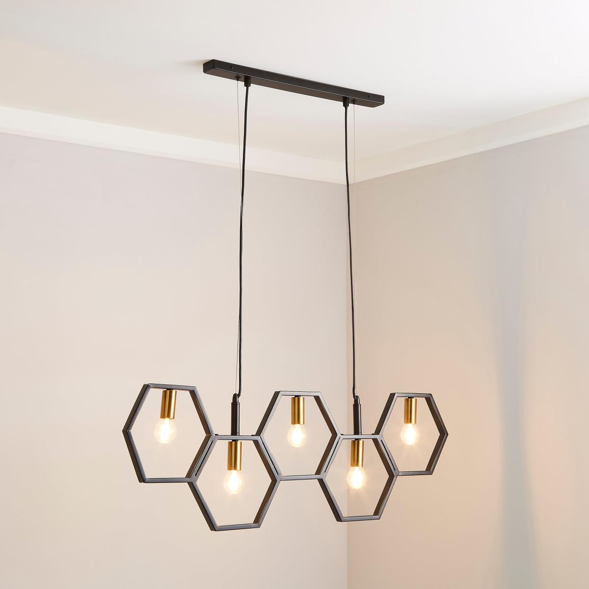 Hexa 5 Light Ceiling Fitting Black – image 1