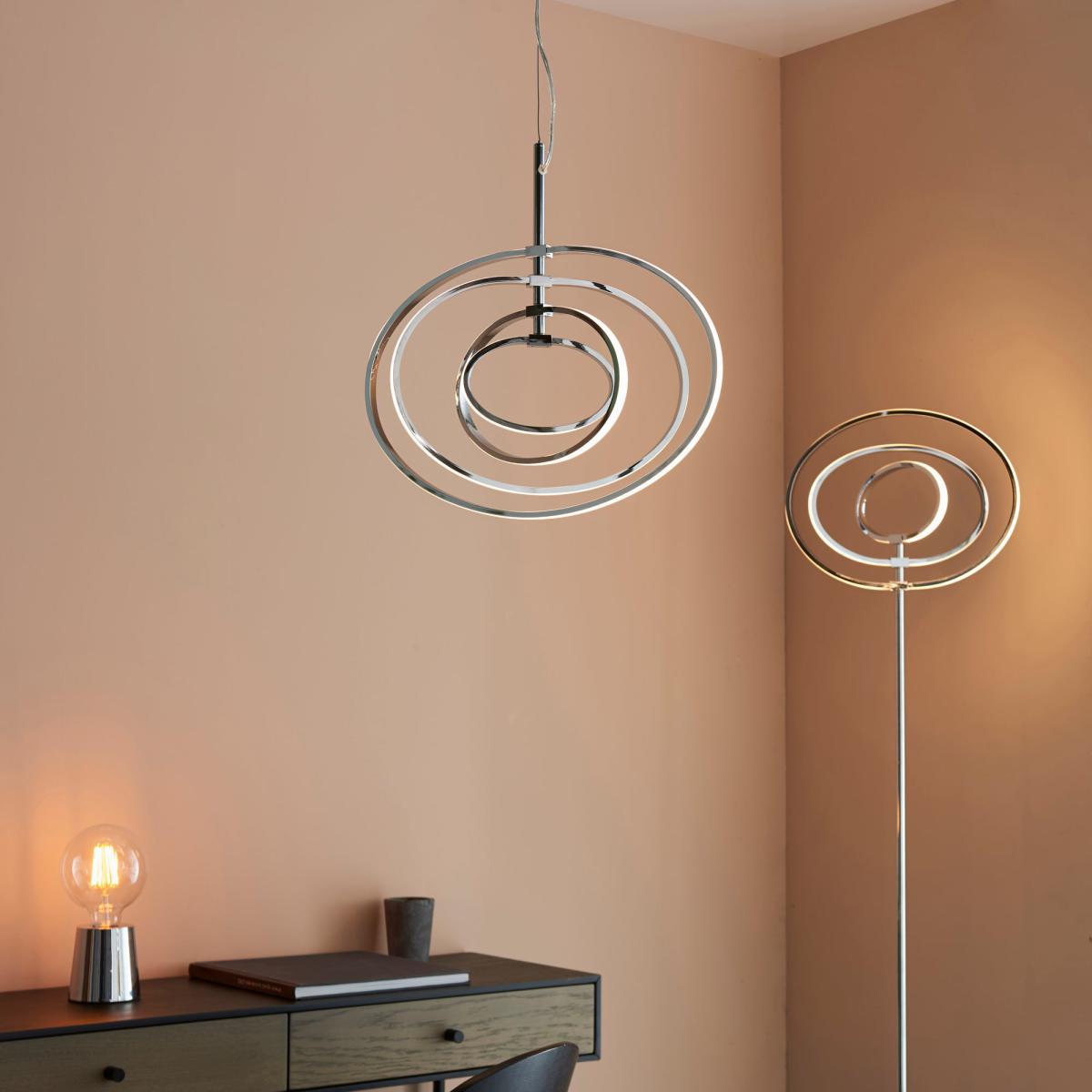 Vogue Atoka Integrated LED Pendant Fitting Chrome – image 7