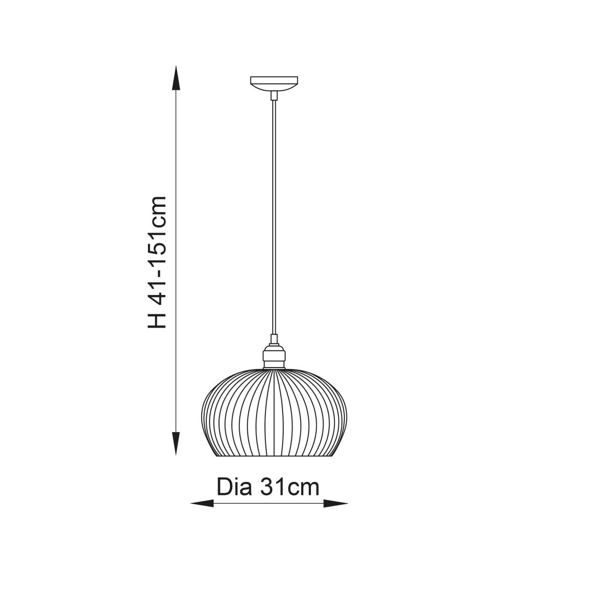 Vogue Sturt Ribbed Adjustable Pendant Light – image 5