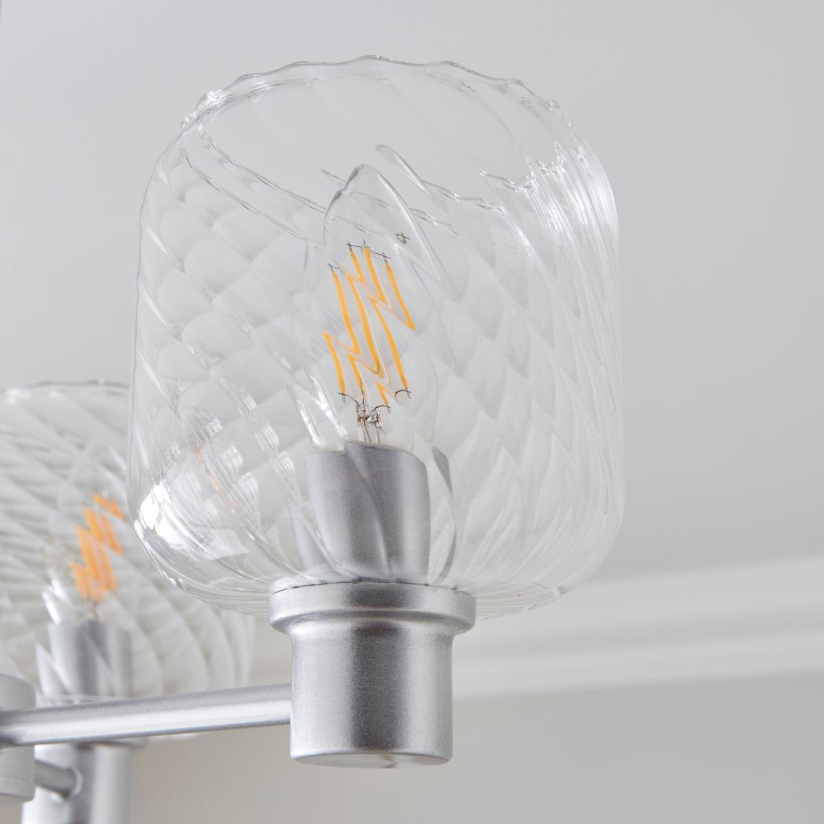Erika Ribbed 3 Light Semi Flush Ceiling Light – image 4