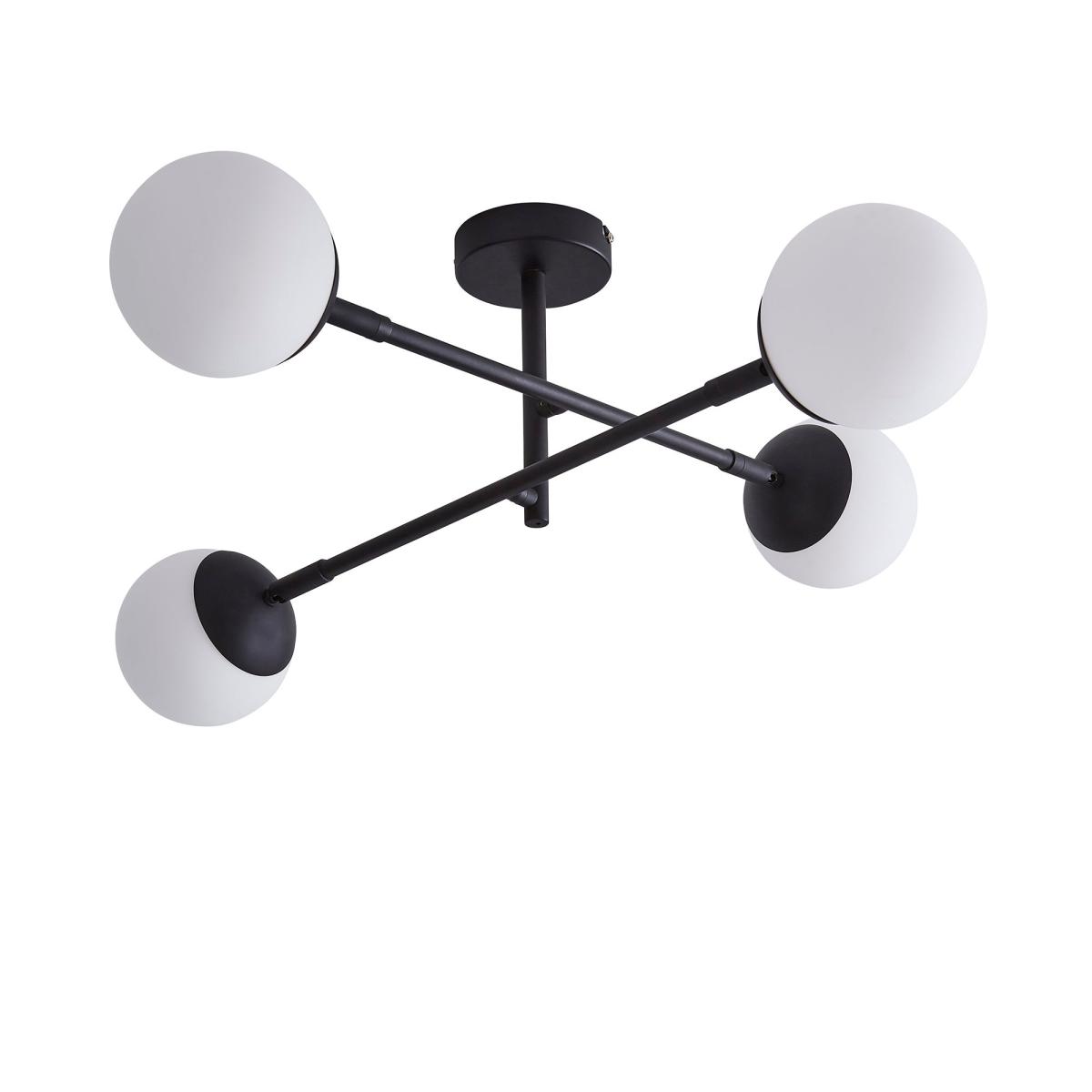 Tela Bathroom 4 Light Ceiling Fitting Black Black – image 5
