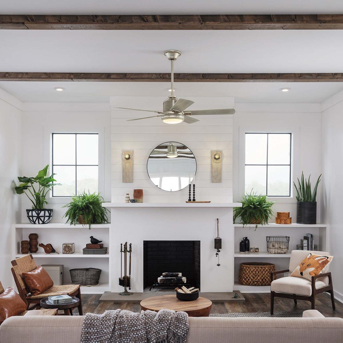 Kichler Colerne Ceiling Fan with Light & Remote, 132cm Silver – image 1
