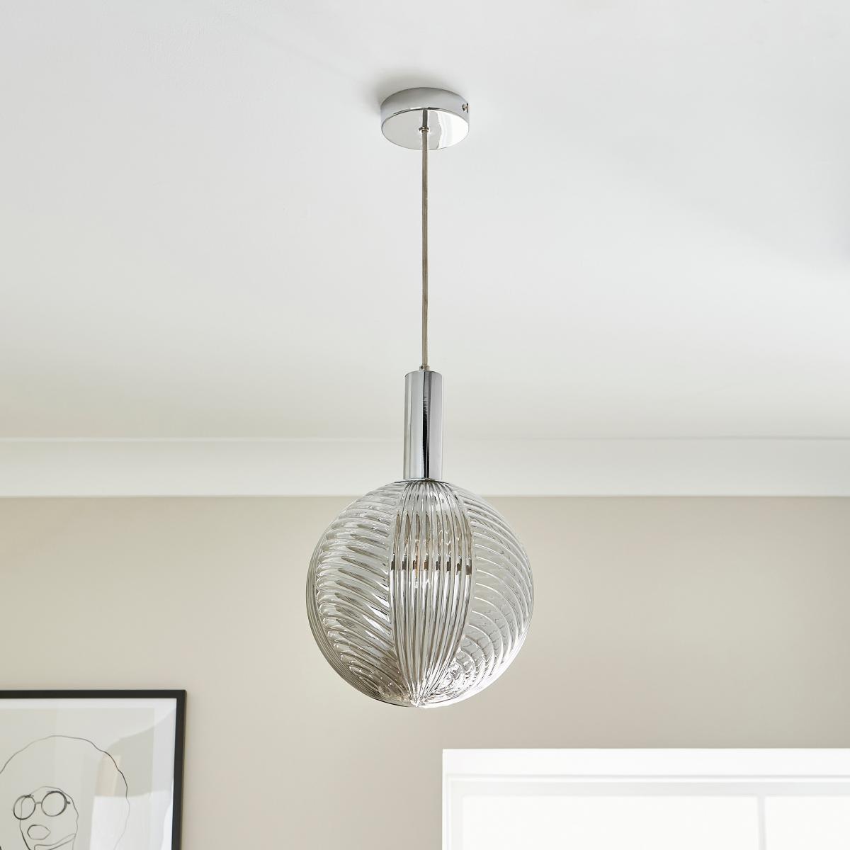 Cohen 1 Light Pendant Ceiling Fitting Smoke (Grey) – image 2