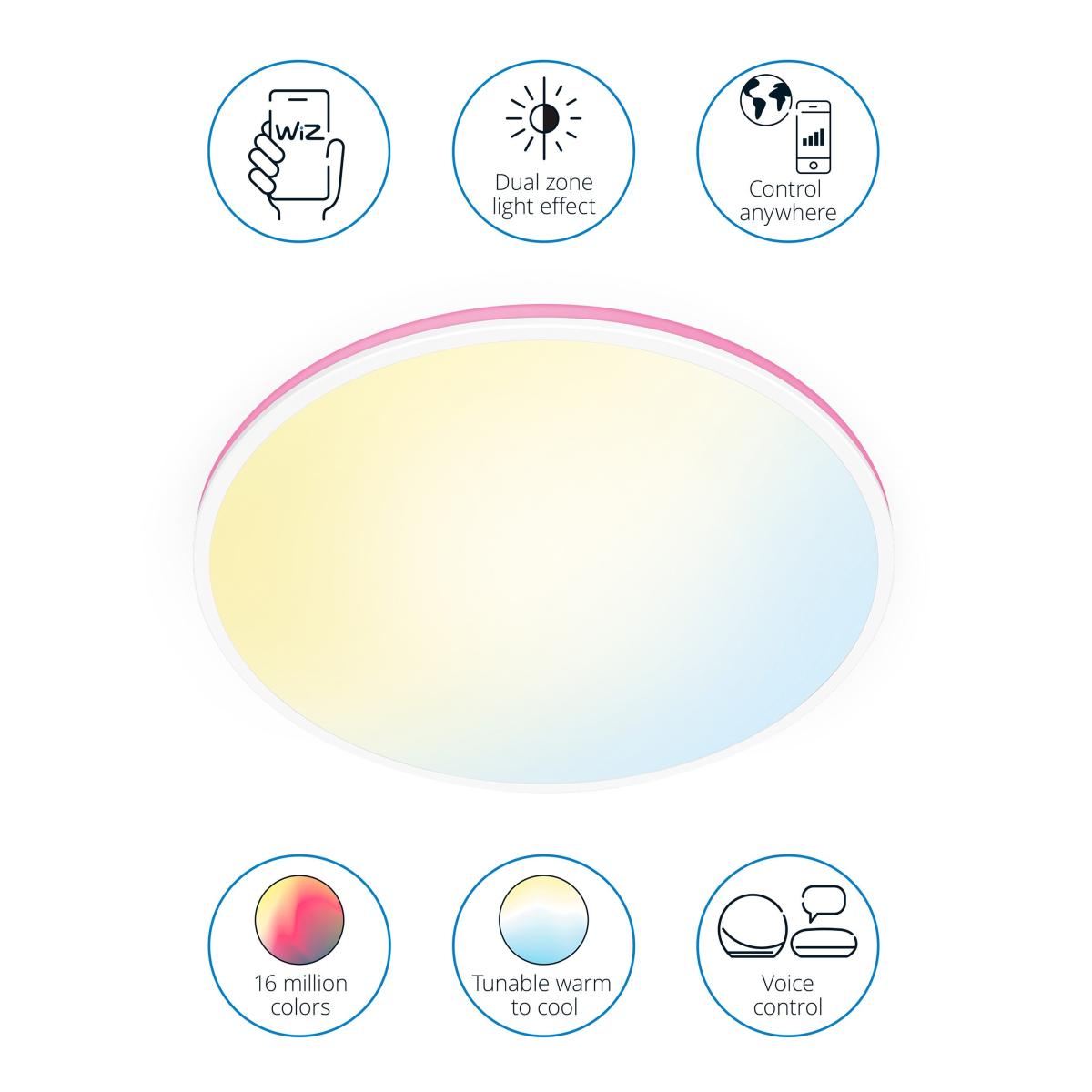 WiZ Aura Smart LED Ceiling Light White – image 3