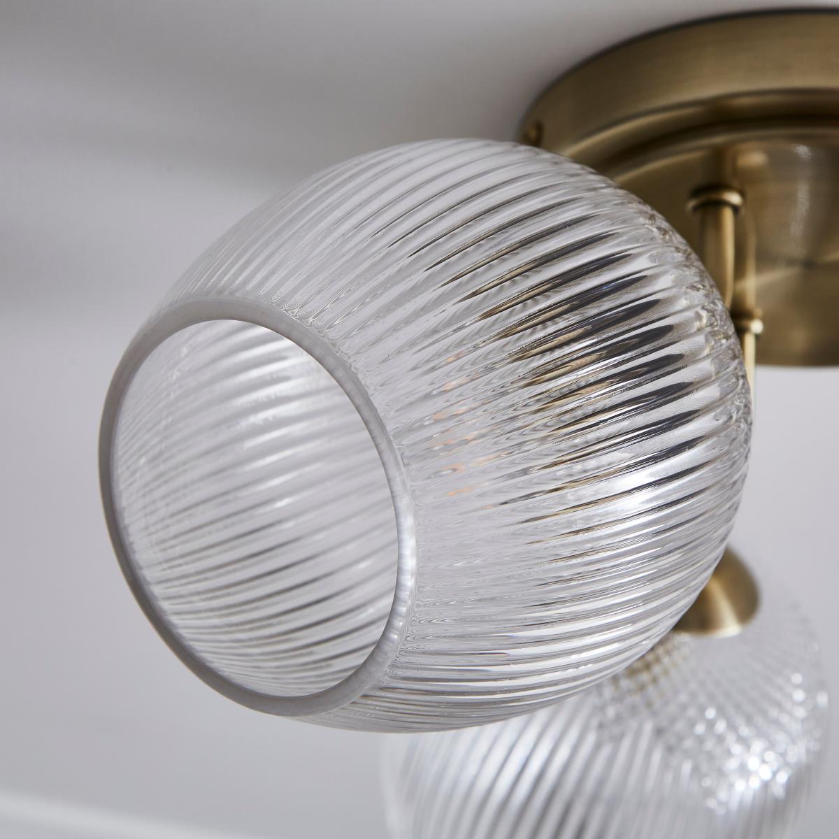 Cassia Ribbed 3 Light Semi Flush Ceiling Light – image 4