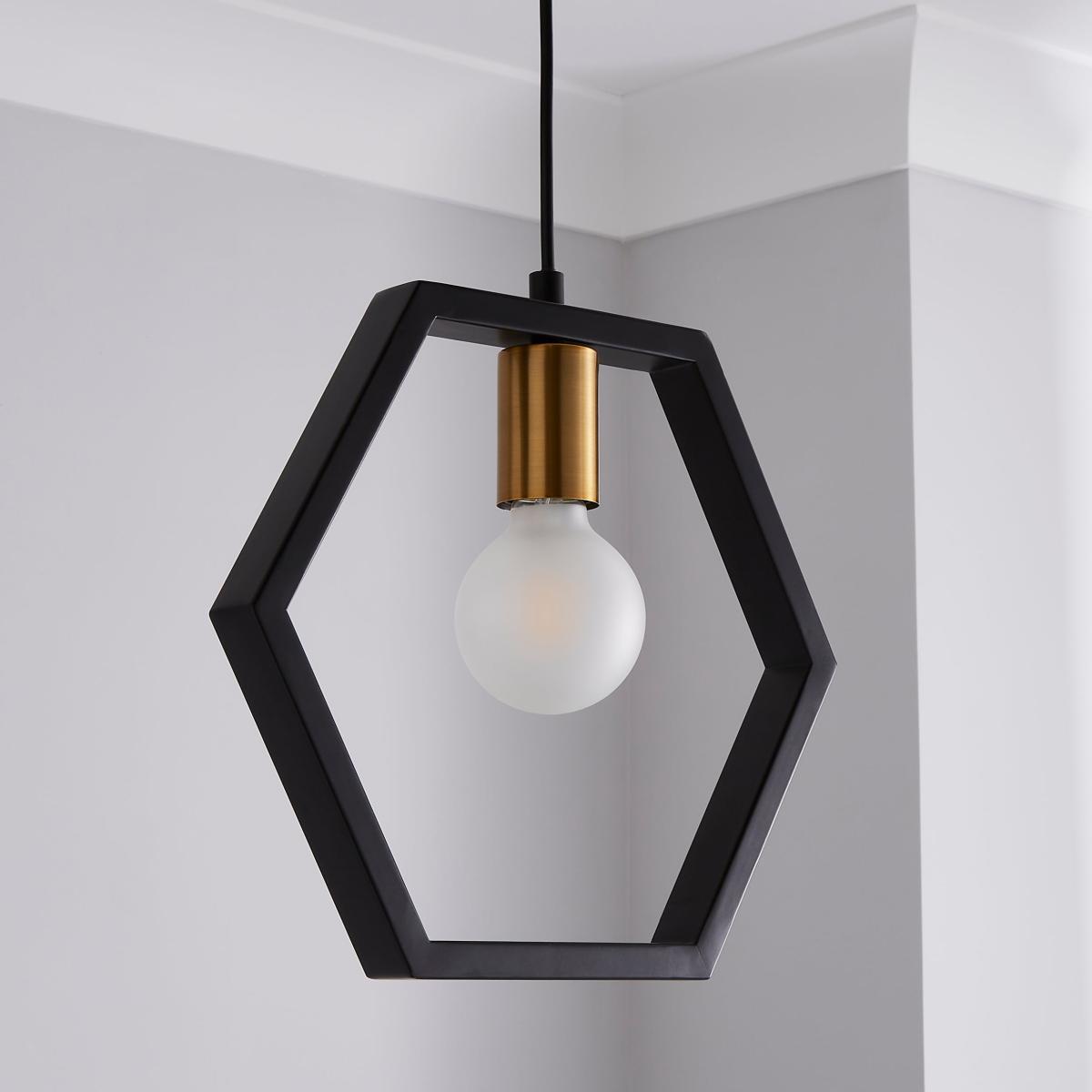 Hexa 1 Light Ceiling Fitting Black – image 2