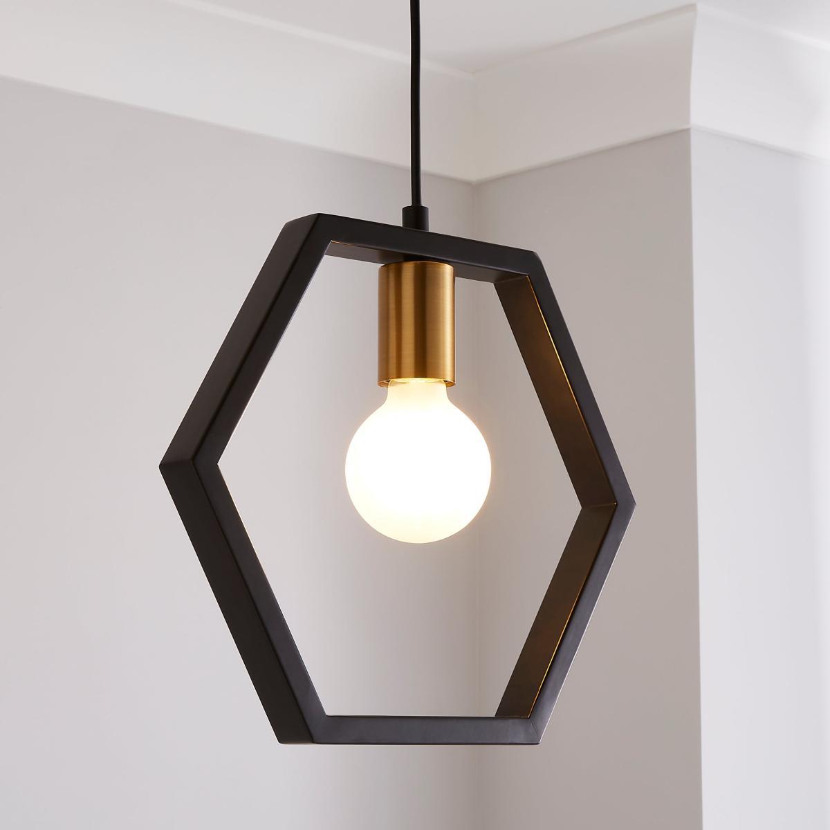 Hexa 1 Light Ceiling Fitting Black – image 1