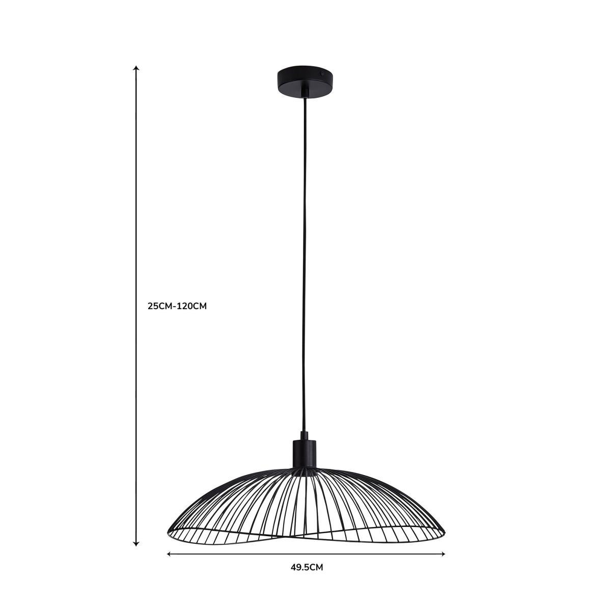 Elements Jaula 50cm Ceiling Fitting Black Matt Black – image 7
