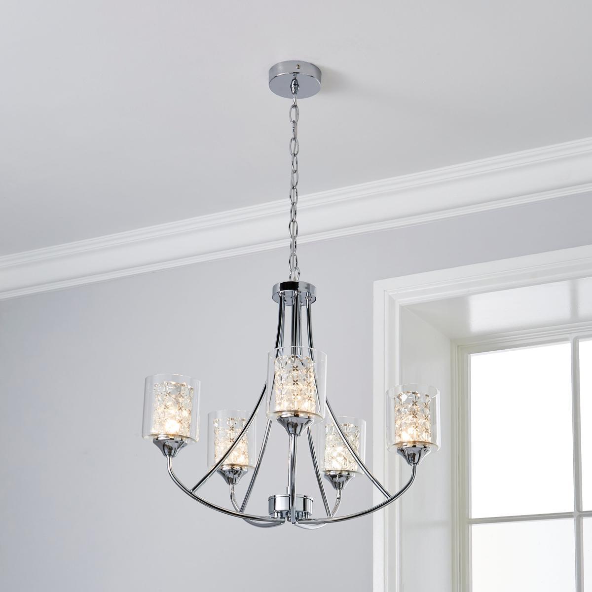 Frankie 5 Light Ceiling Fitting Chrome