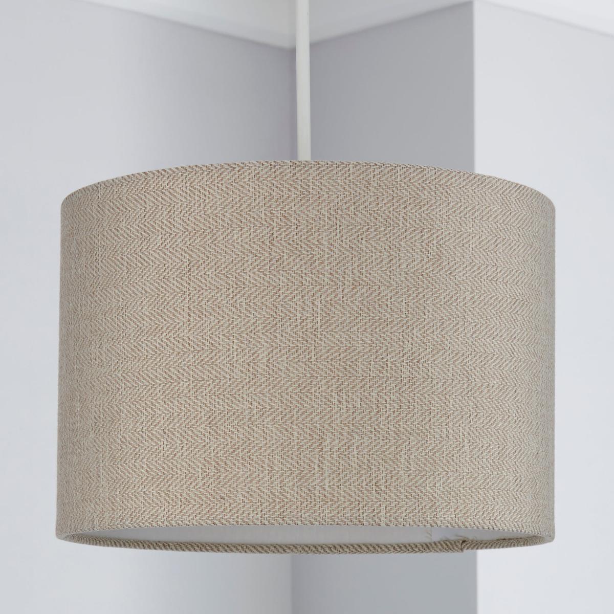 Lennox Herringbone 30cm Drum Grey Shade Grey – image 2