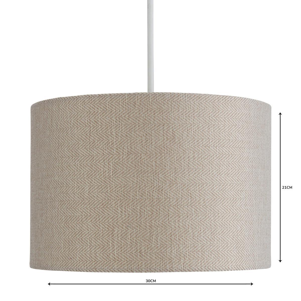 Lennox Herringbone 30cm Drum Grey Shade Grey – image 5