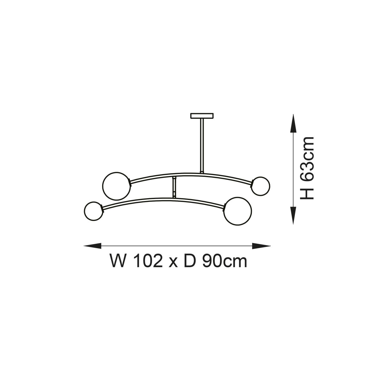 Vogue Nico 4 Light Semi Flush Ceiling Fitting Black – image 8