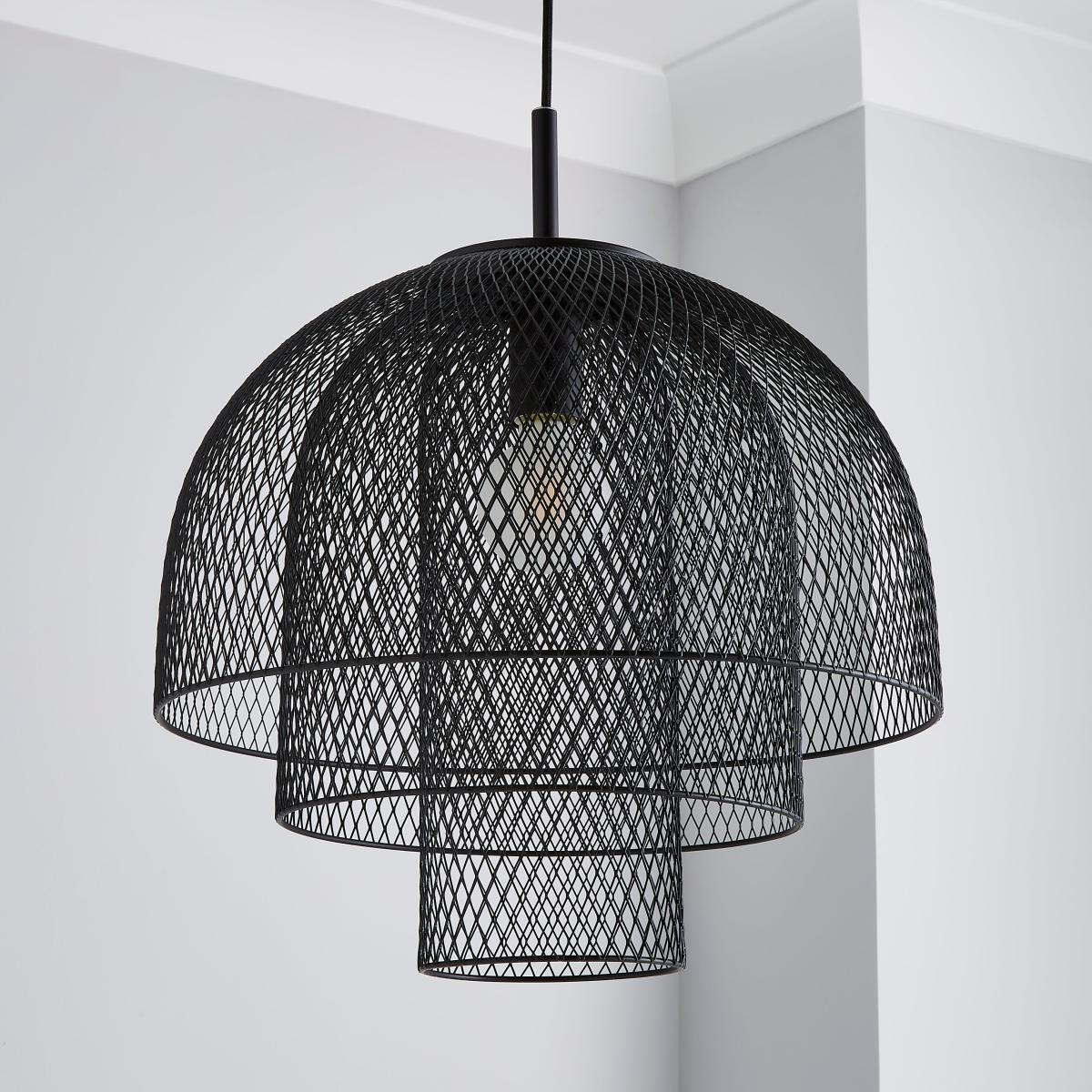 Tori 1 Light Pendant Fitting Black – image 2