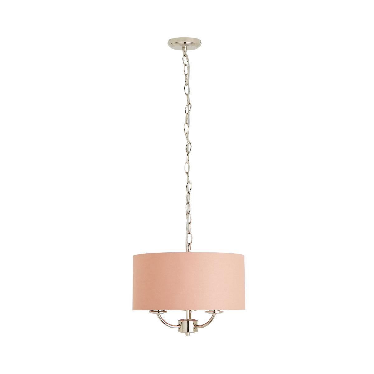 Preston Nickel Blush Pink 3 Light Pendant Fitting Blush – image 4