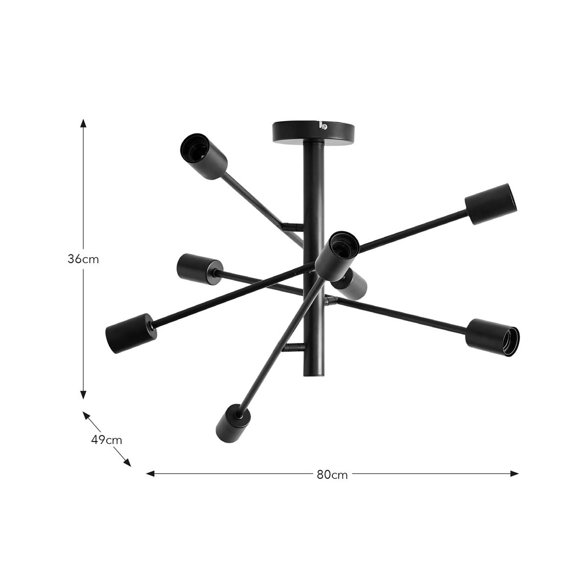 Koppla 8 Light Semi Flush Ceiling Fitting Black – image 6