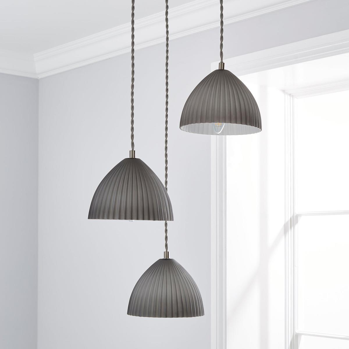 Emily 3 Light Glass Cluster Fitting Grey – image 2