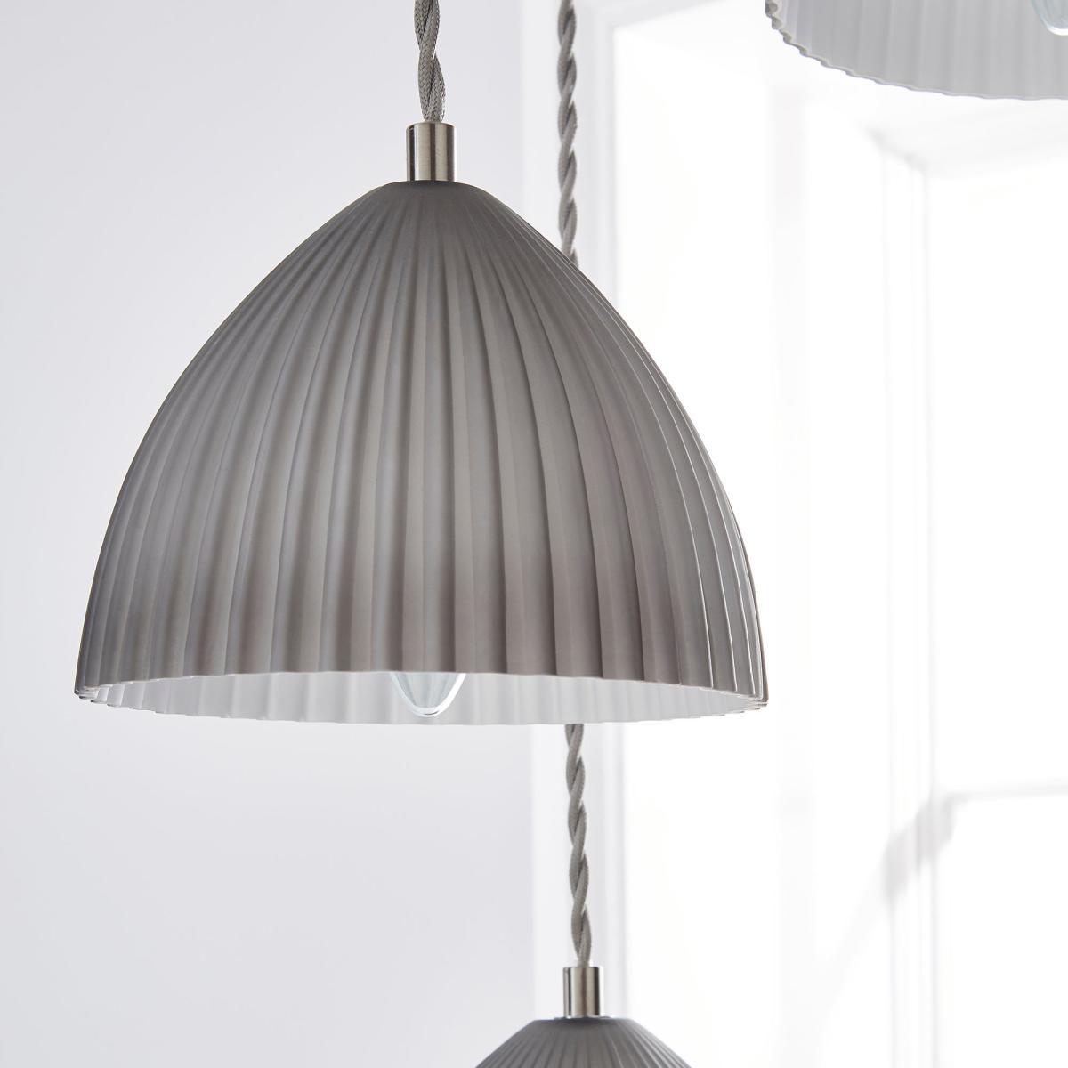 Emily 3 Light Glass Cluster Fitting Grey – image 3