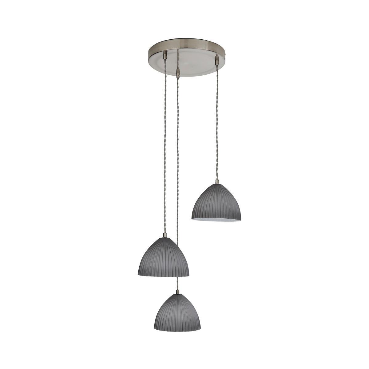 Emily 3 Light Glass Cluster Fitting Grey – image 5