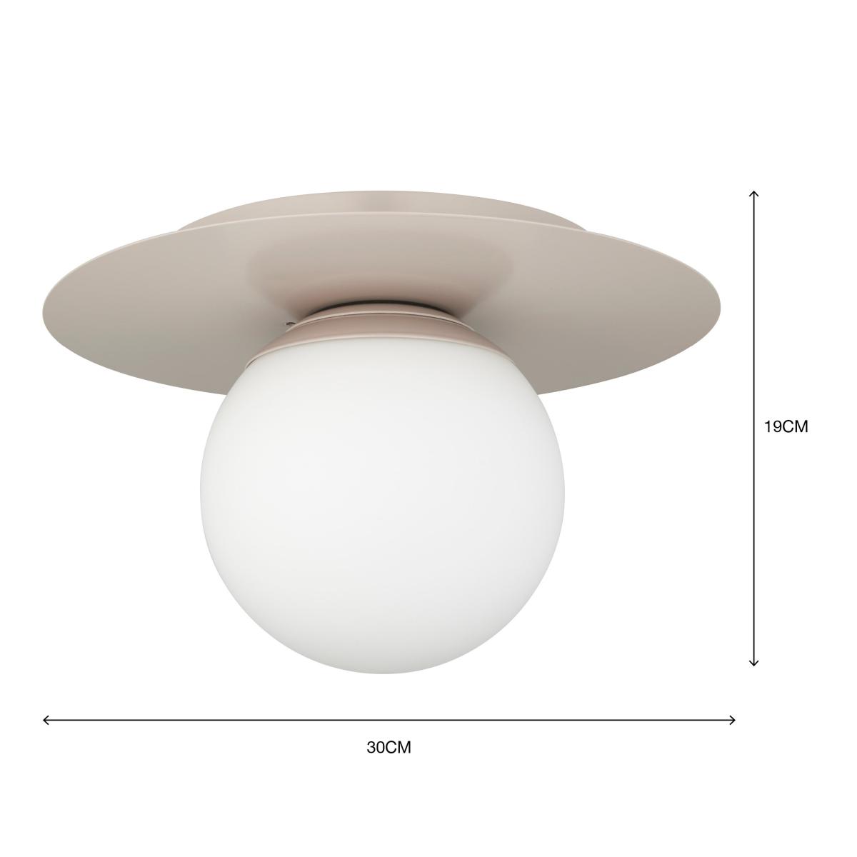 Tela Bathroom 1 Light Flush Ceiling Fitting White Sand – image 7