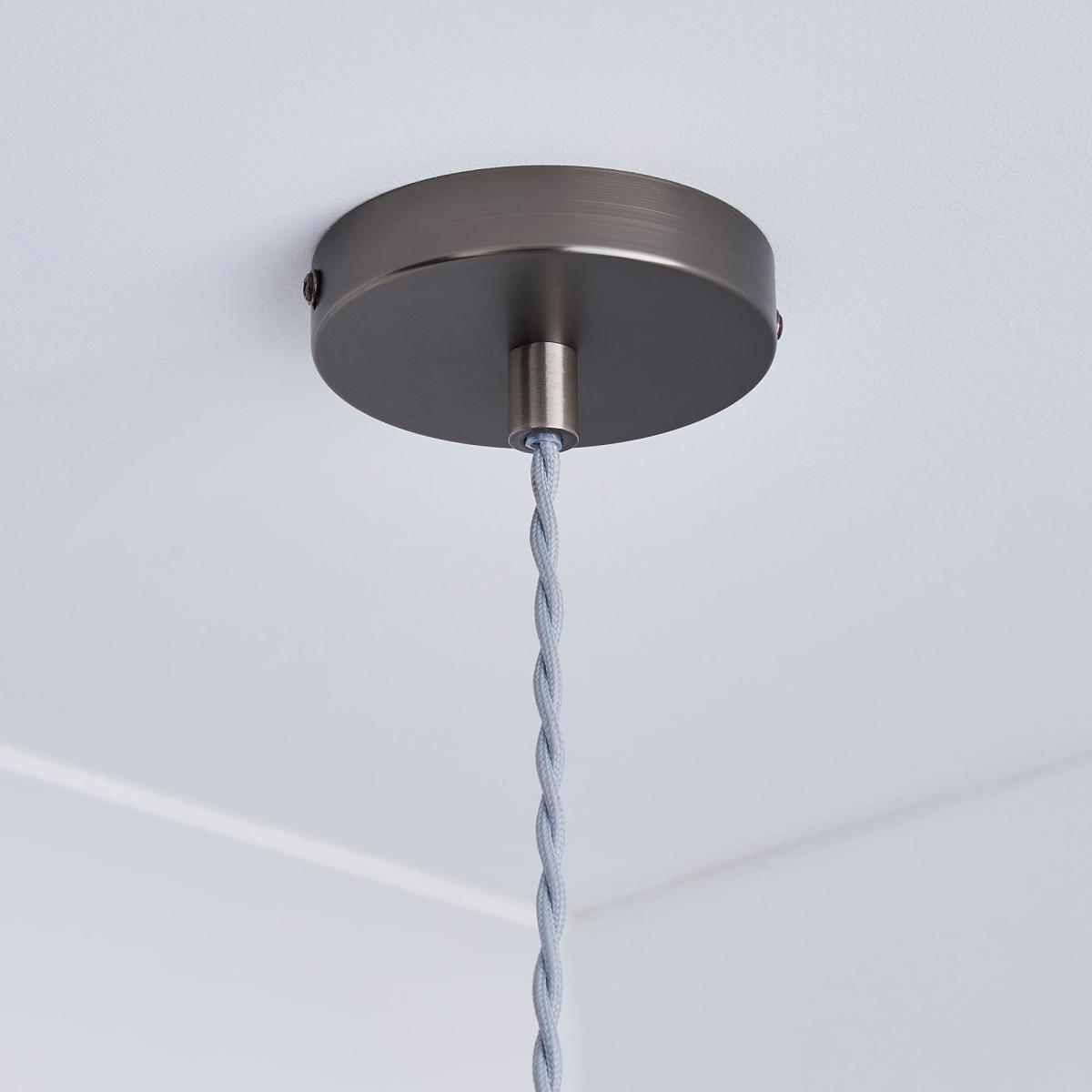 Lucas Industrial 1 Light Pendant Pewter Ceiling Fitting Grey – image 4