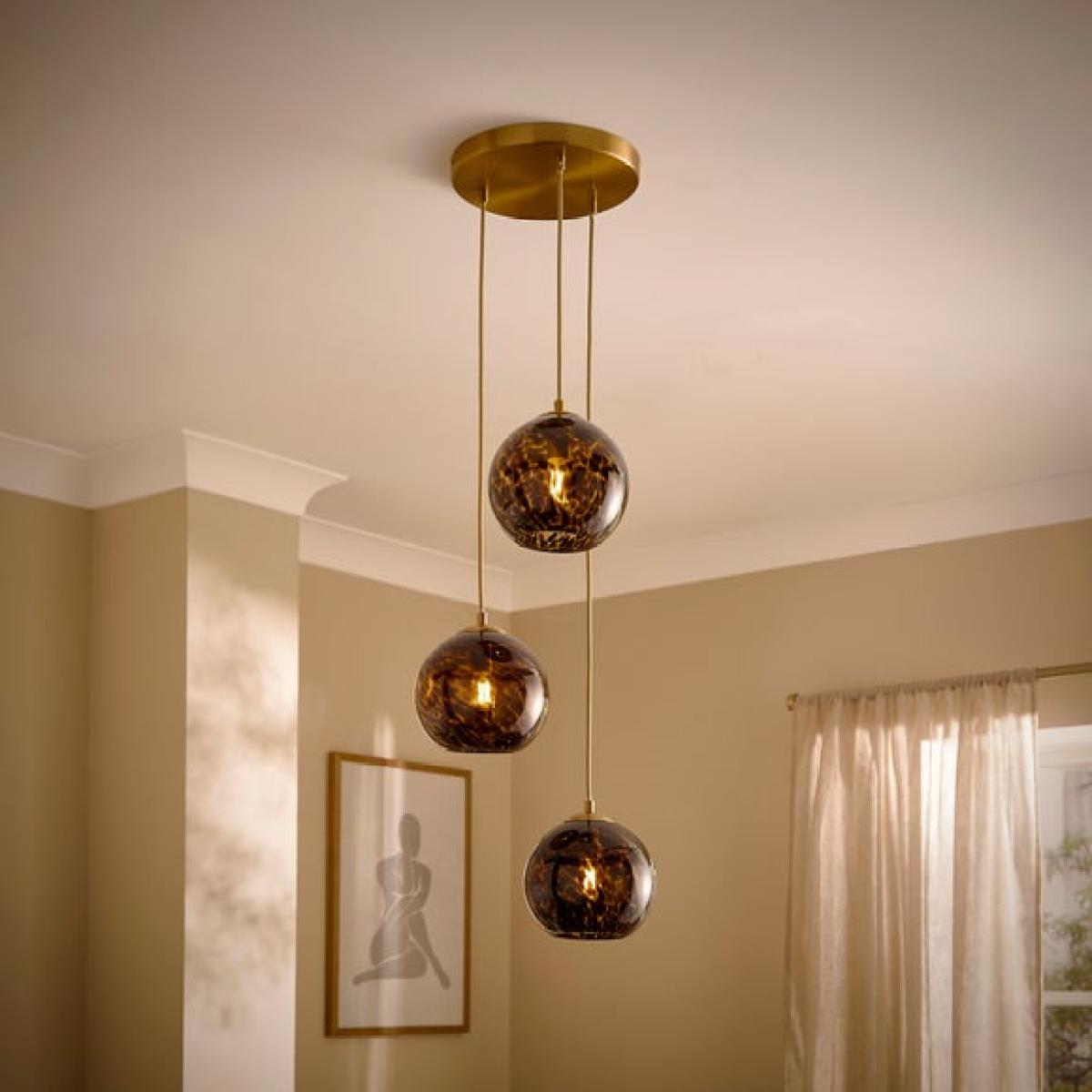 Kira 3 Light Tortoiseshell Cluster Ceiling Light – image 2