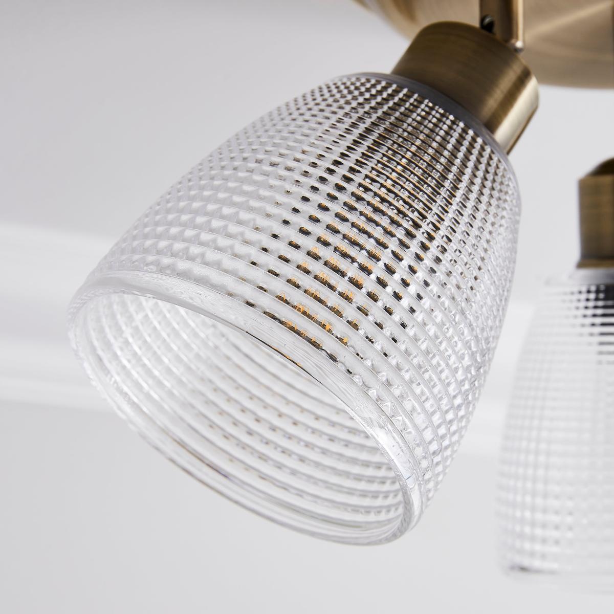 Kibworth Ribbed 3 Light Adjustable Spotlight Brass – image 4